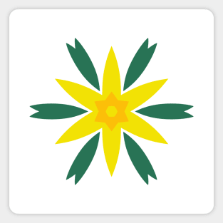 Daffodil Starflower (Yellow Green) Magnet